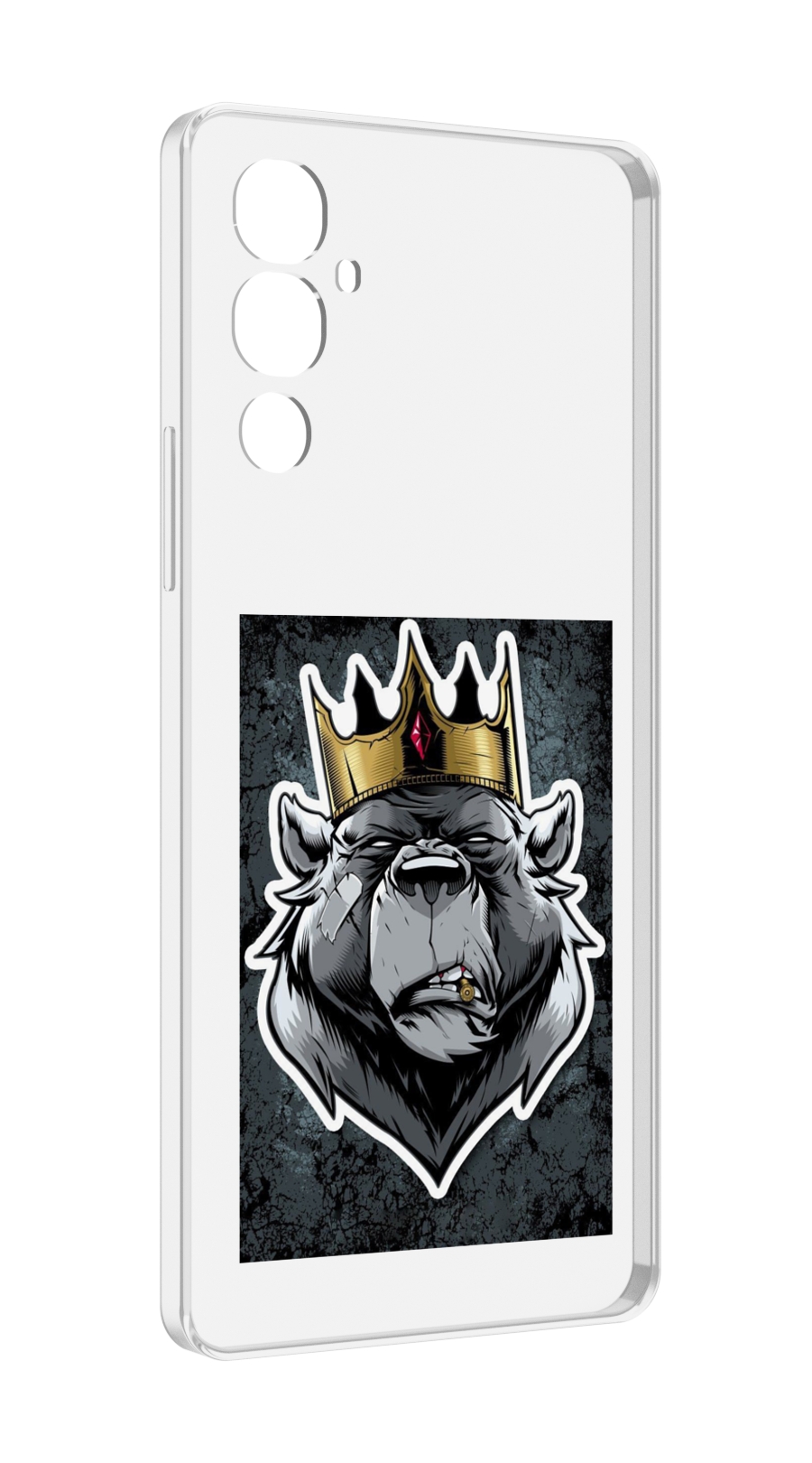 

Чехол MyPads медведь с короной для Tecno Pova 4, Прозрачный, Tocco