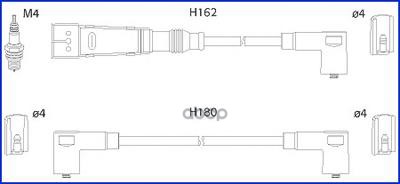 Комплект проводов высоковольтных VW Golf III/Polo II/Polo III 87>99 Seat Ibiza II 93>02 HU