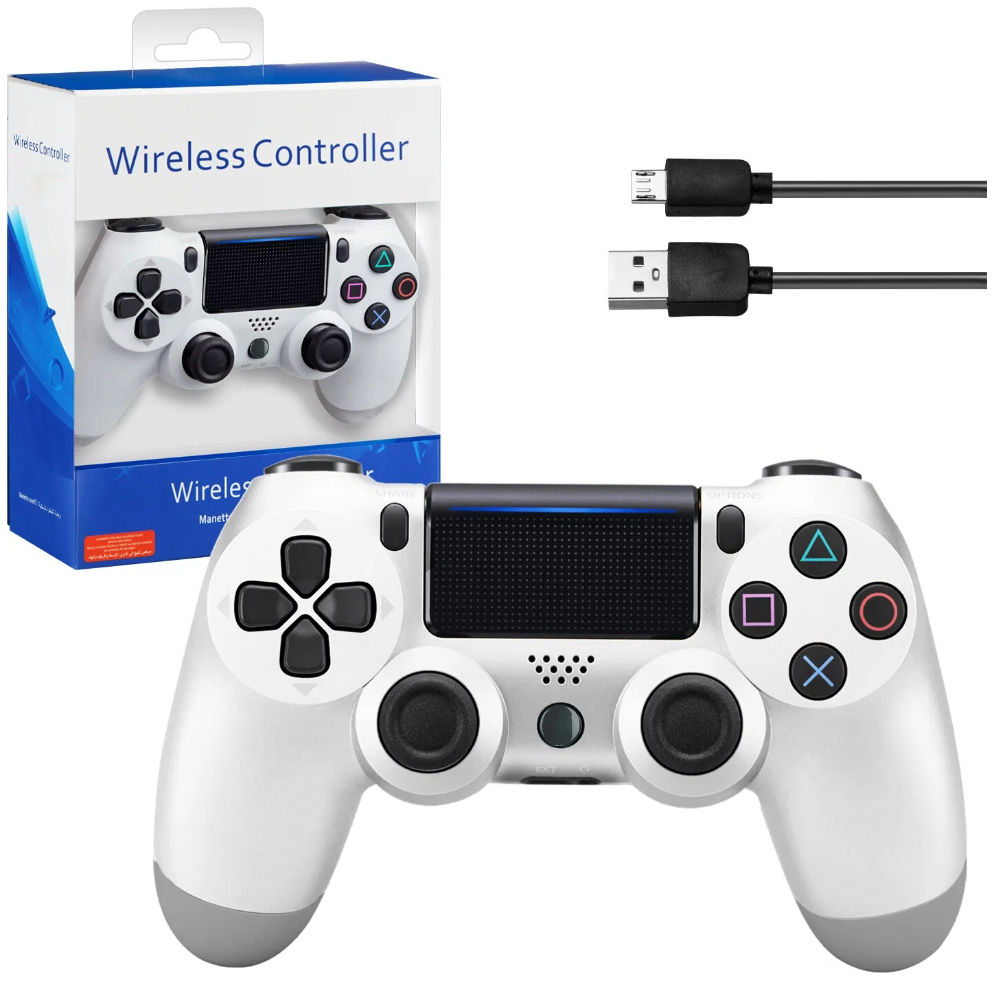 фото Геймпад лучшее для лучших dualshock 4 v2 для playstation 4 white (не оригинал) nobrand