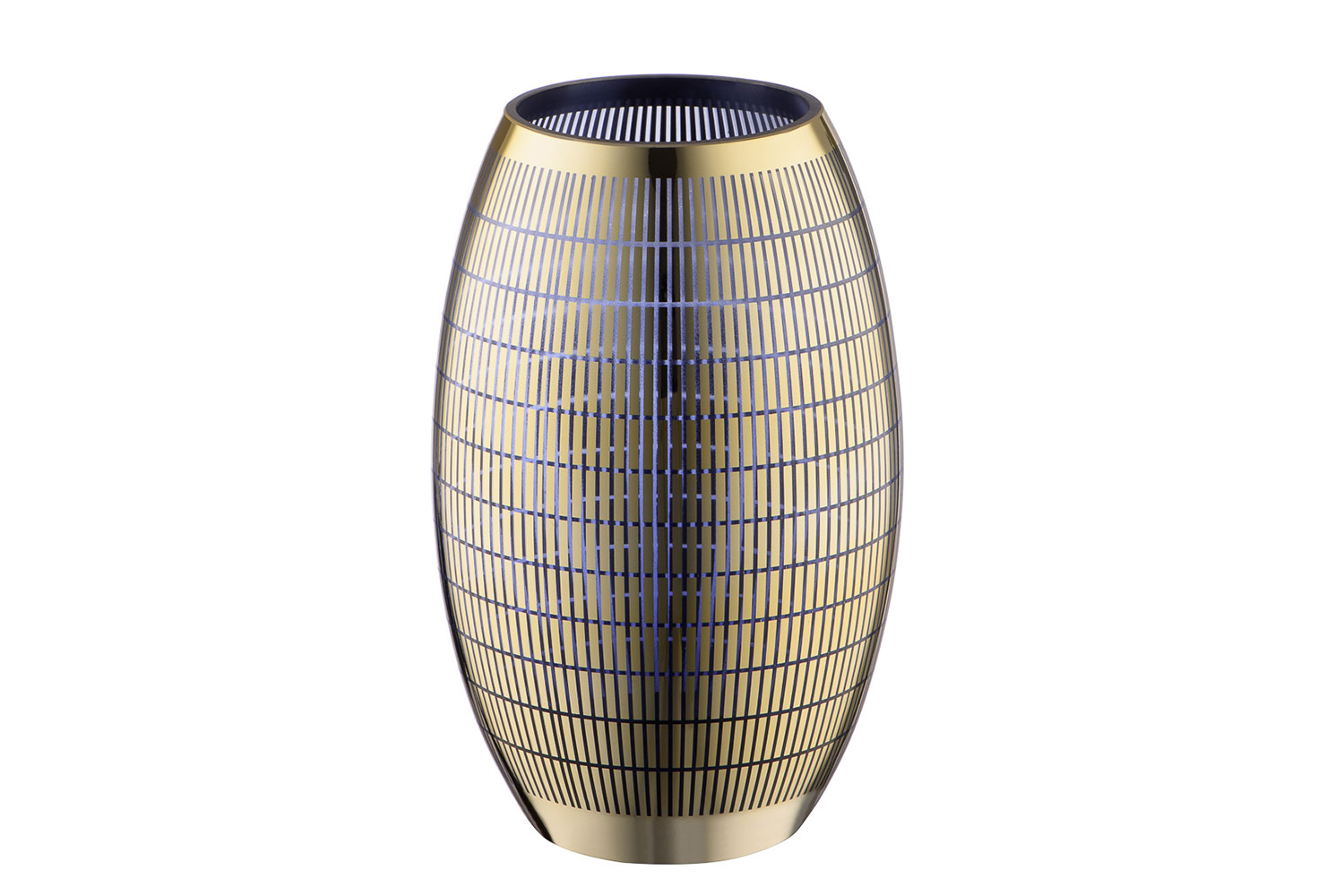 Декоративная ваза из стекла с золотым напылением, Д143 Ш143 В235, золотой