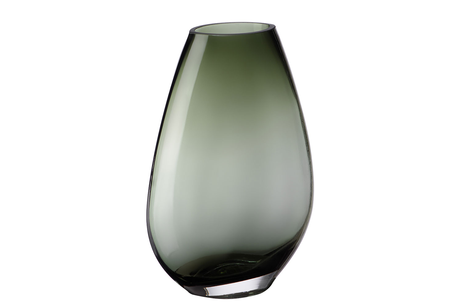 Декоративная ваза из дымчатого стекла, Д173 Ш94 В250, серый