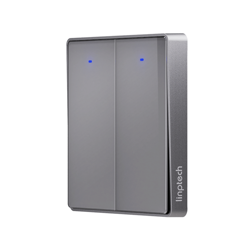 фото Умный беспроводной выключатель двухклавишный xiaomi linptech e1 double grey