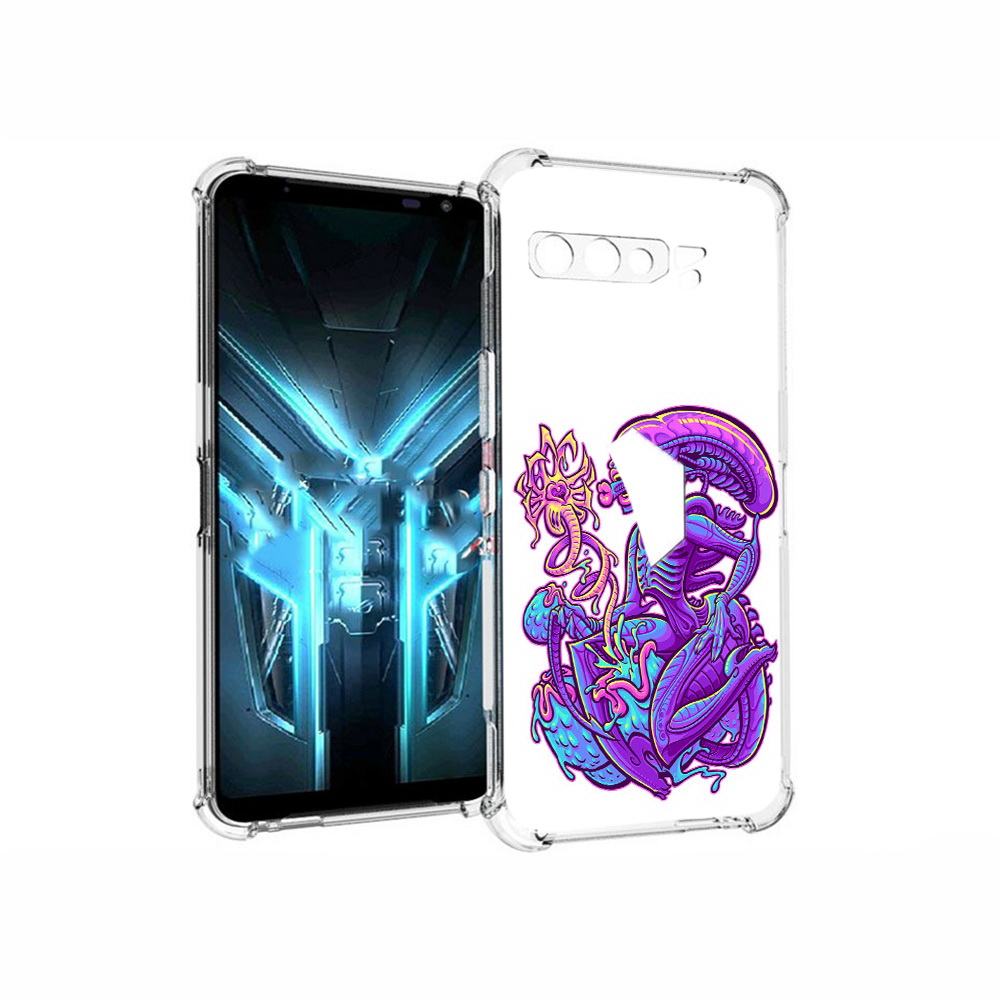 

Чехол MyPads Tocco для Asus ROG Phone 3 чужой фиолетовый цвет, Прозрачный, Tocco