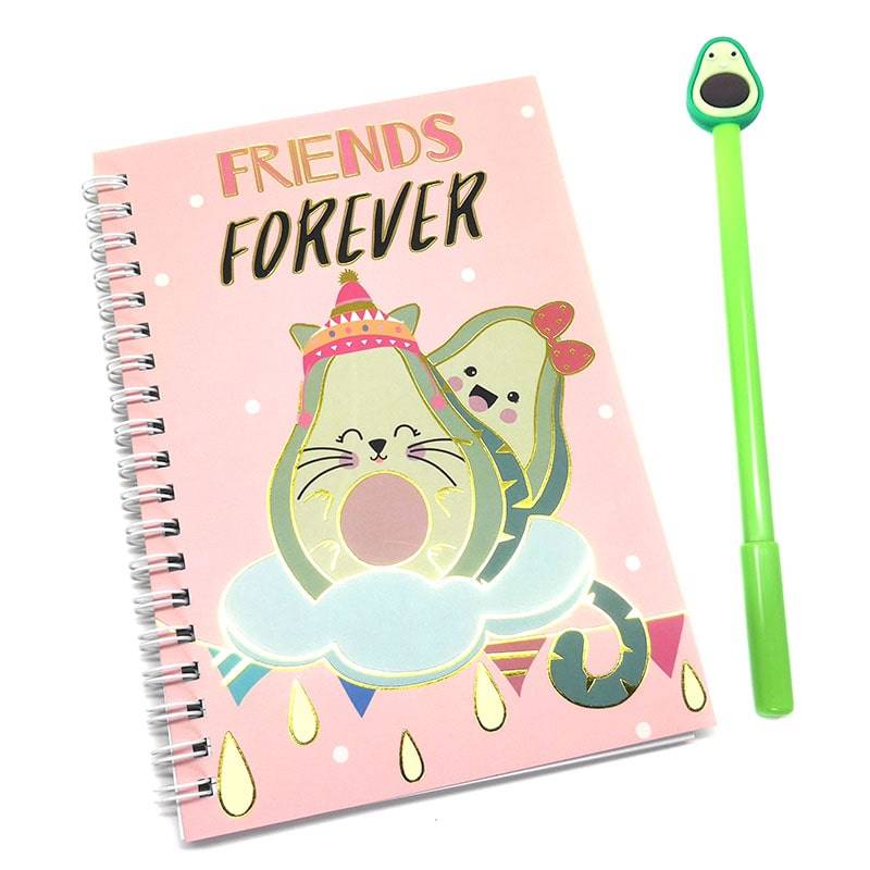 

Детский подарочный блокнот Авокадо в костюме котика + ручка авокадо, персиковый, Авокадо