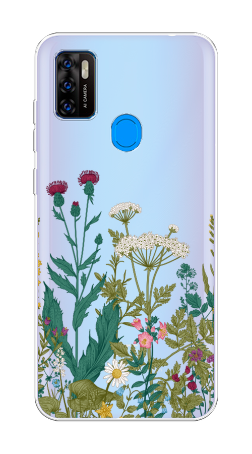 

Чехол на ZTE Blade A7s 2020 "Дикие полевые цветы", Зеленый;розовый;белый, 133950-2