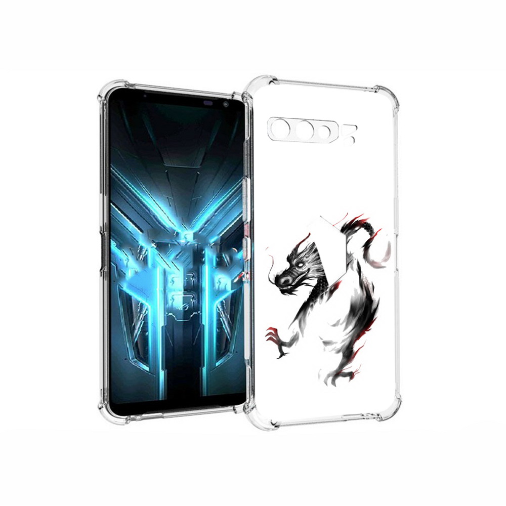 

Чехол MyPads Tocco для Asus ROG Phone 3 черный дракон, Прозрачный, Tocco