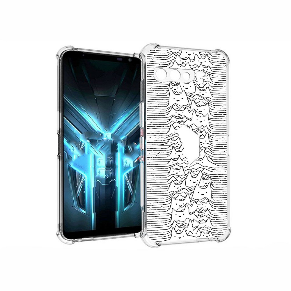 

Чехол MyPads Tocco для Asus ROG Phone 3 черно белые коты 3D, Прозрачный, Tocco