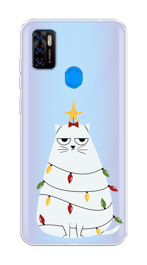 

Чехол на ZTE Blade A7s 2020 "Котик в гирлянде", Белый;красный;желтый, 133950-1