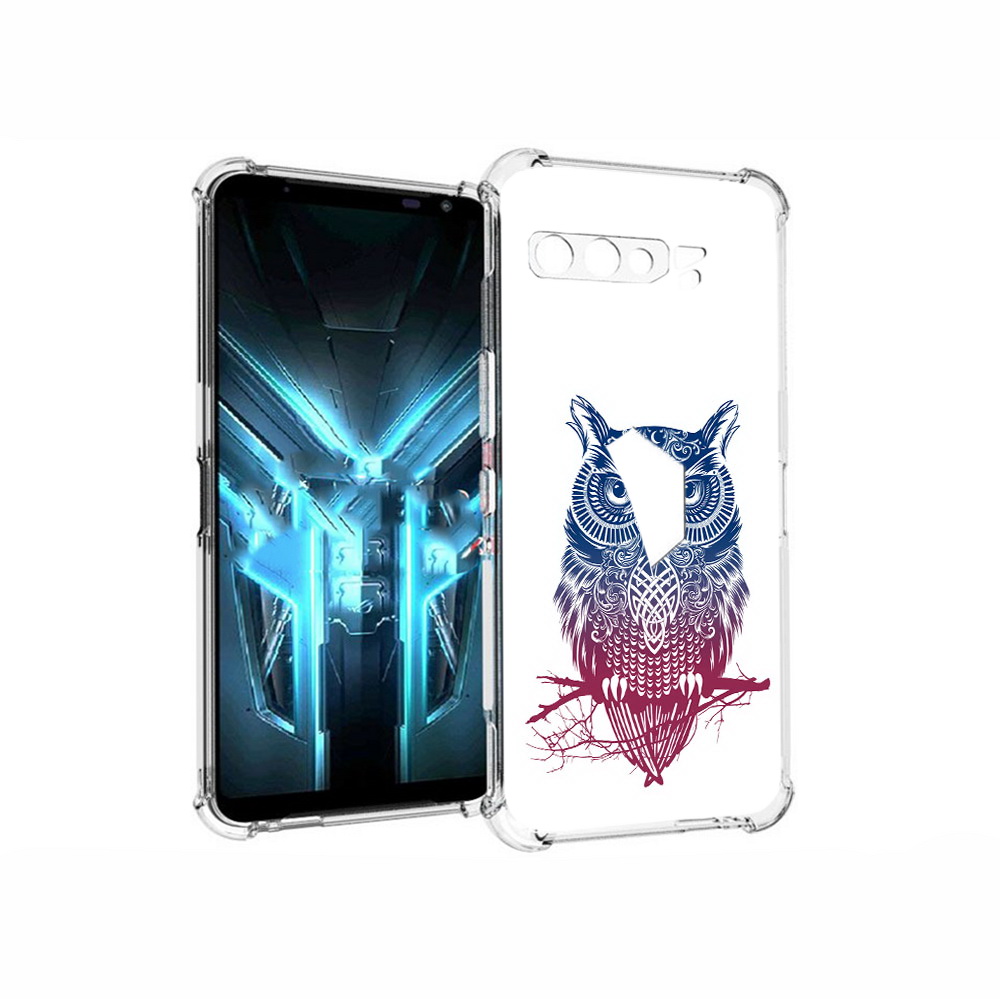 

Чехол MyPads Tocco для Asus ROG Phone 3 хиппи сова, Прозрачный, Tocco