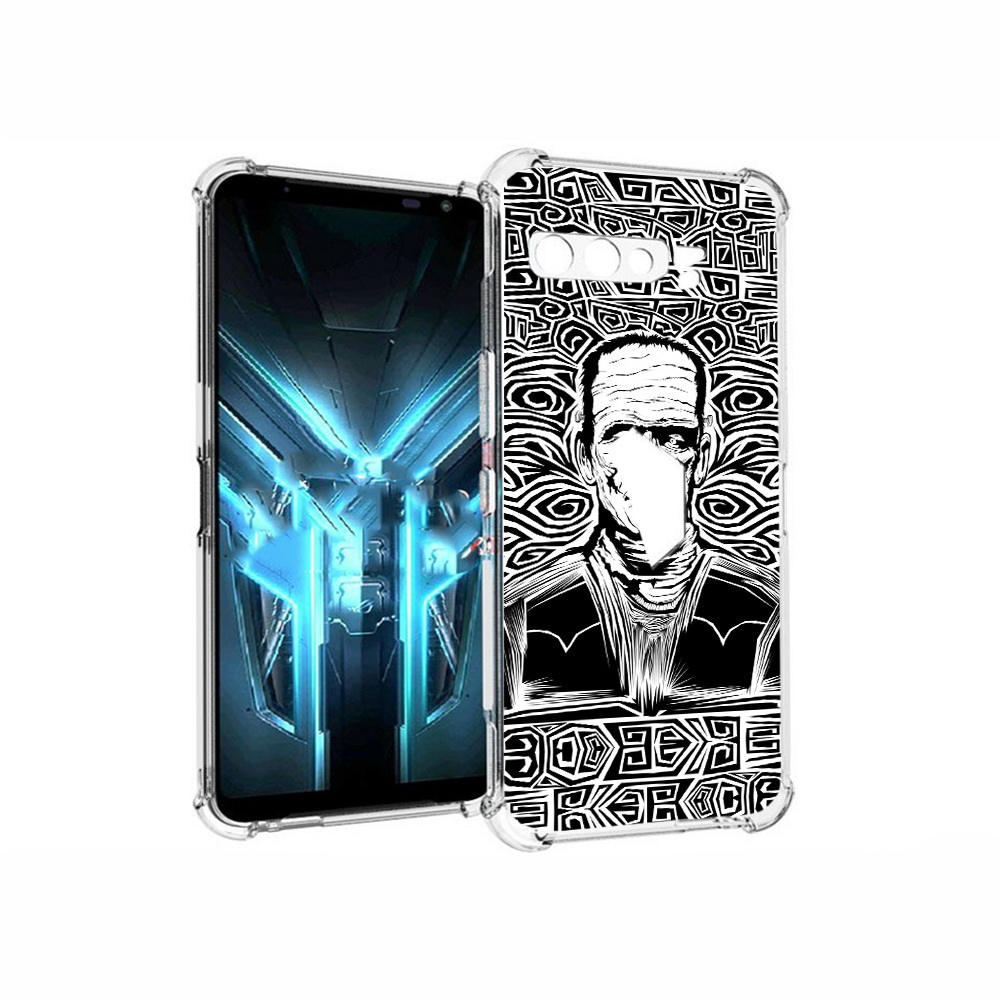 

Чехол MyPads Tocco для Asus ROG Phone 3 франкенштейн черно белый, Прозрачный, Tocco