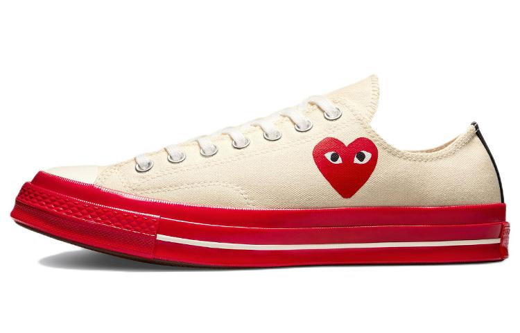 

Кеды унисекс Converse Comme des Garons PLAY Chuck Taylor All Star 1970s OX бежевые 38 EU, Бежевый, Comme des Garons PLAY x Converse Chuck Taylor All Star 1970s OX