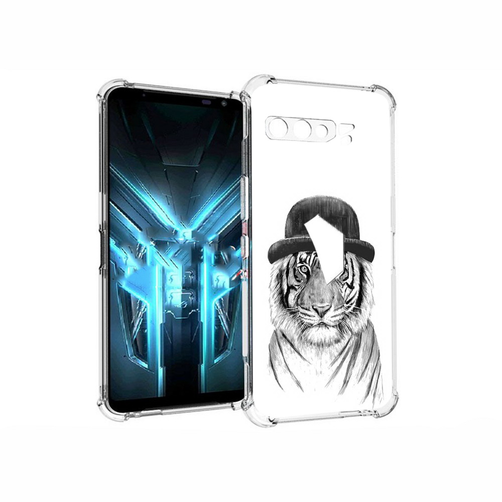 

Чехол MyPads Tocco для Asus ROG Phone 3 тигр британец, Прозрачный, Tocco