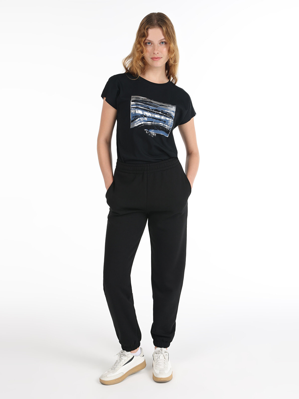

Спортивные брюки женские COLIN'S CL1065686 черные L, Черный, CL1065686