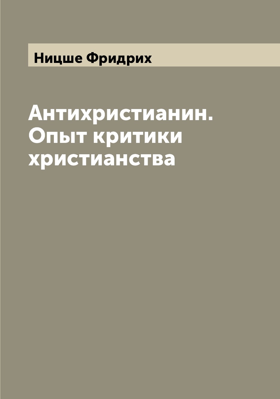 

Антихристианин. Опыт критики христианства