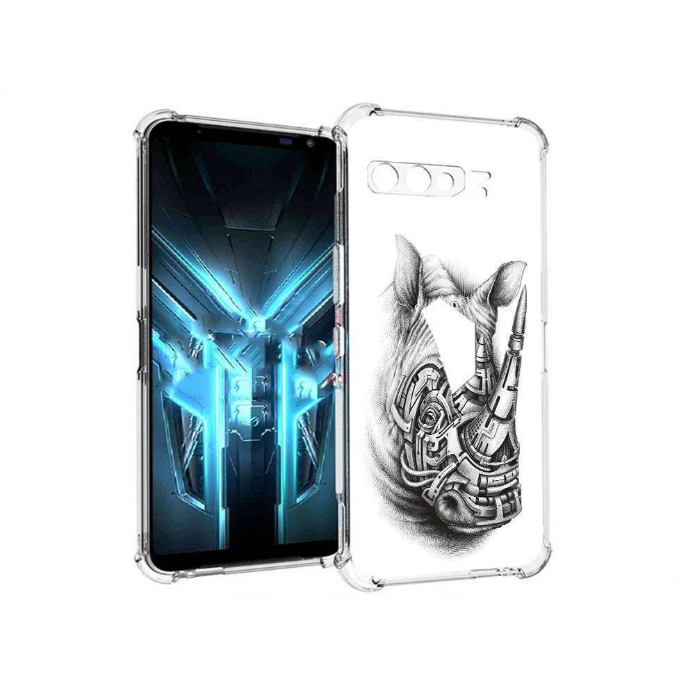 

Чехол MyPads Tocco для Asus ROG Phone 3 стальной носорог, Прозрачный, Tocco