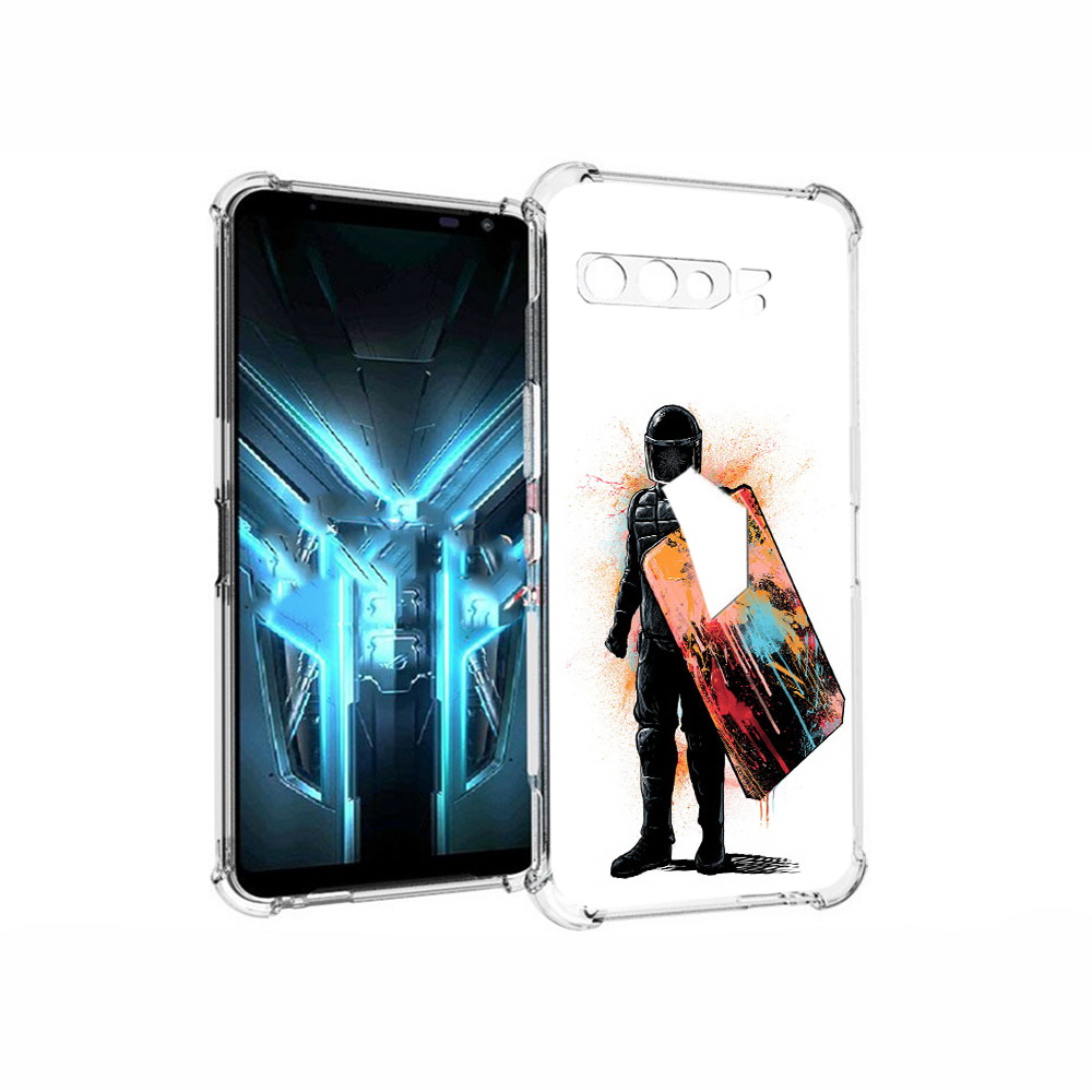 

Чехол MyPads Tocco для Asus ROG Phone 3 солдат с красочным щитом, Прозрачный, Tocco