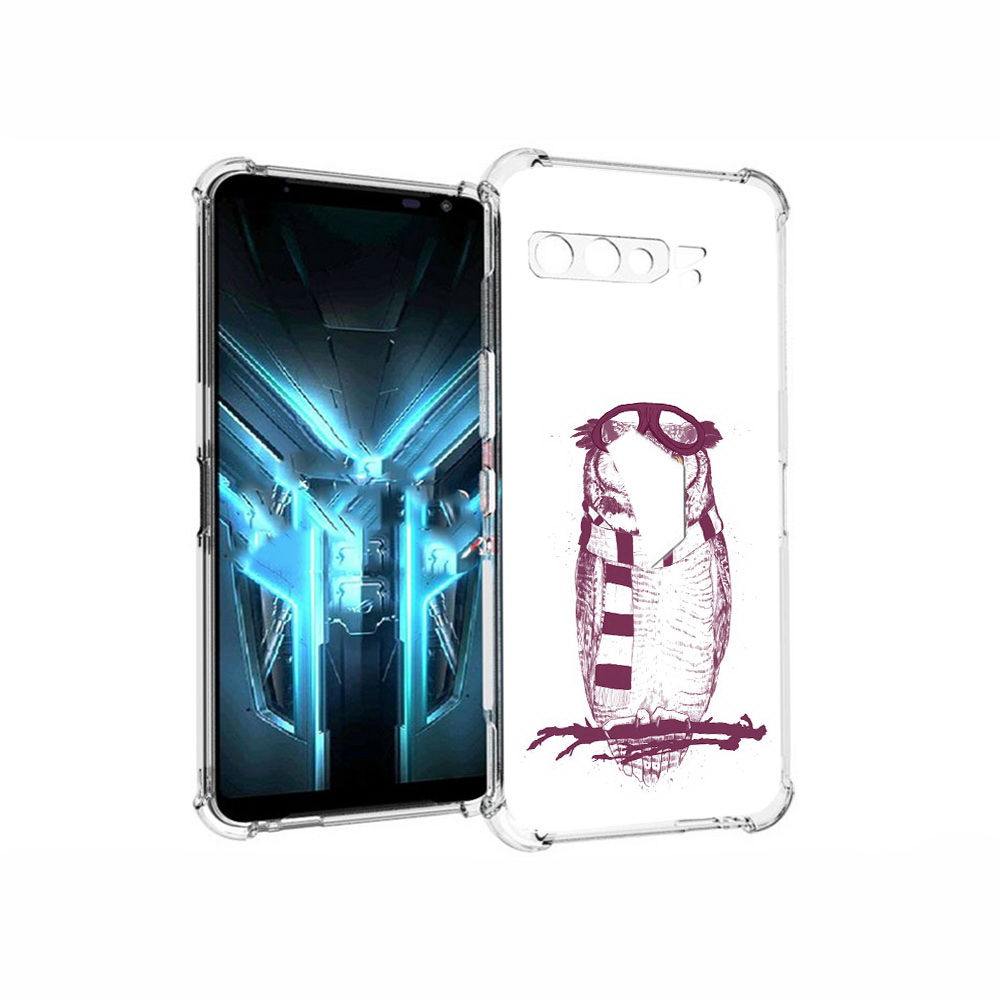 

Чехол MyPads Tocco для Asus ROG Phone 3 сова-летчик, Прозрачный, Tocco