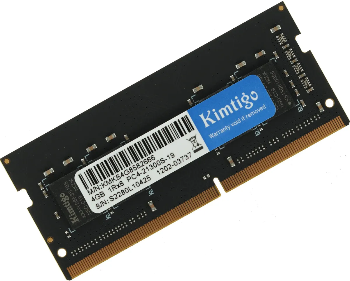 

Оперативная память KIMTIGO (KMKS4G8582666), DDR4 1x4Gb, 2666MHz