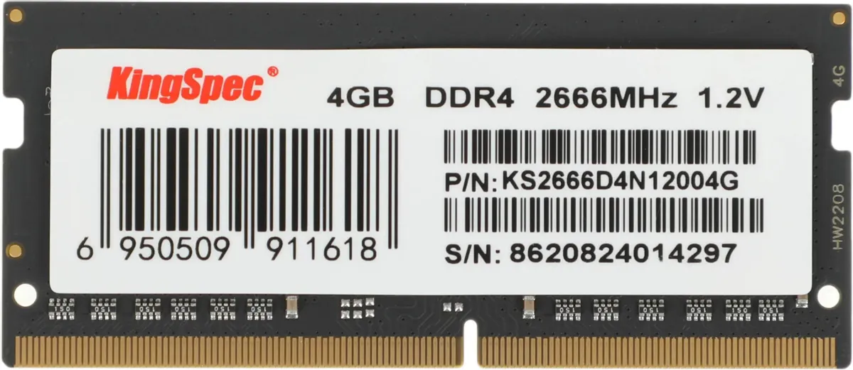 

Оперативная память KINGSPEC (KS2666D4N12004G), DDR4 1x4Gb, 2666MHz