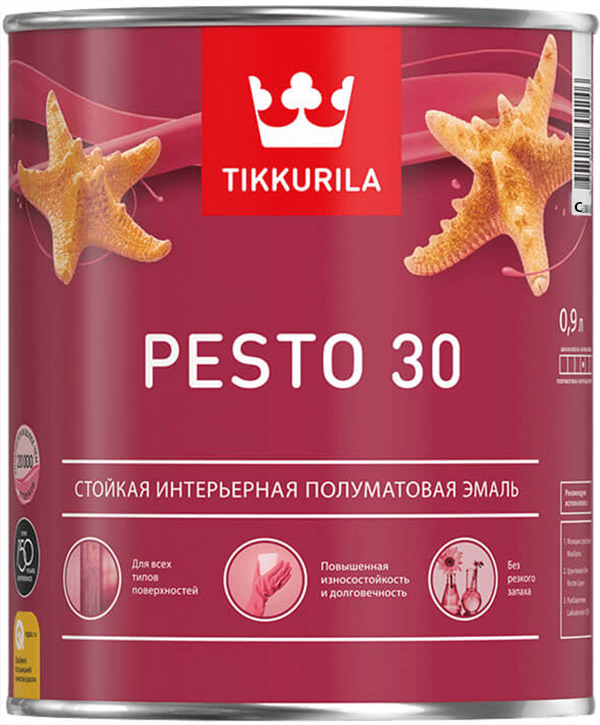 

TIKKURILA Pesto 10 base С под колеровку эмаль по металлу и дереву матовая (0,9л)