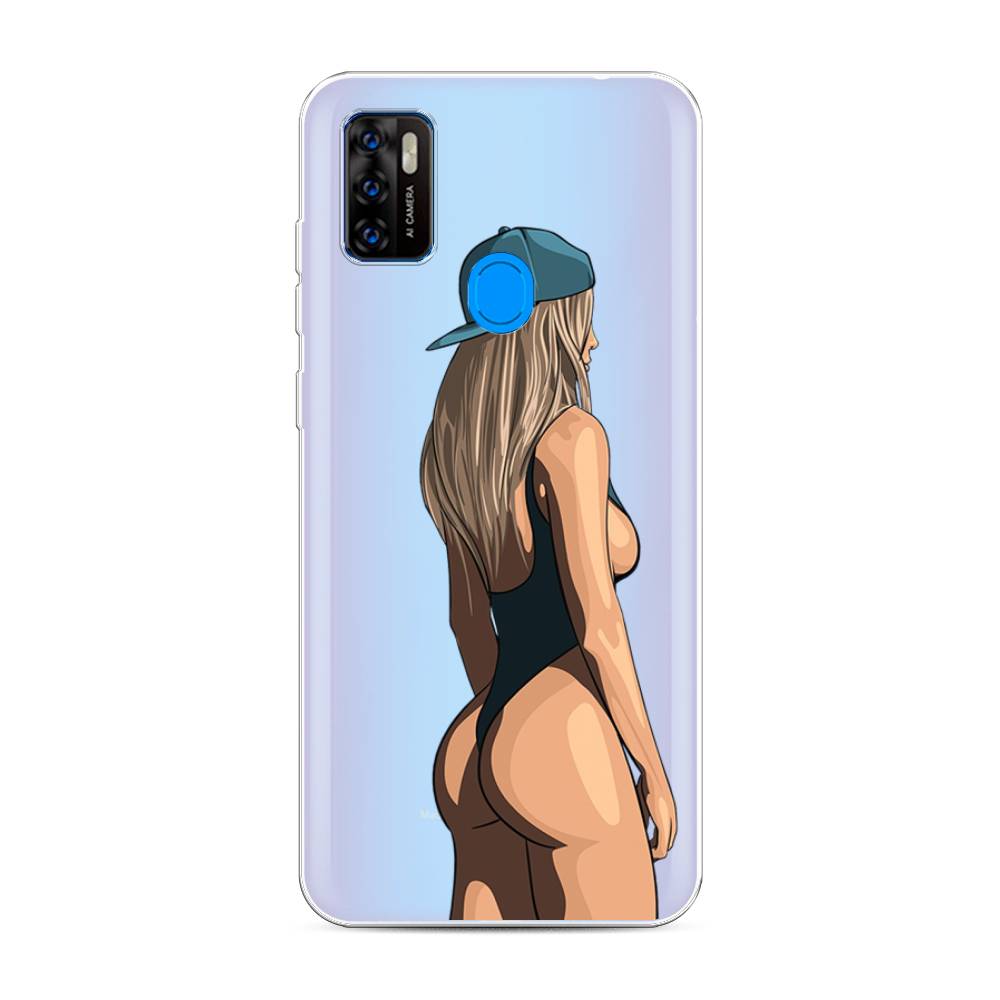 

Чехол на ZTE Blade A7s 2020 "Девушка в черном купальнике", Зеленый;бежевый;черный, 133950-6