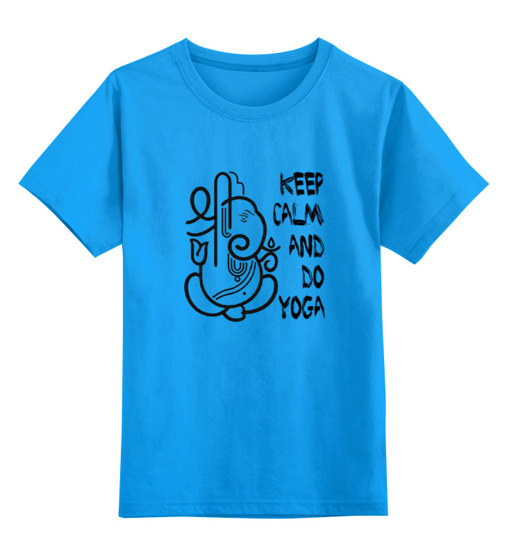 

Детская футболка Printio Keep calm & do yoga цв.голубой р.128, 0000000729721