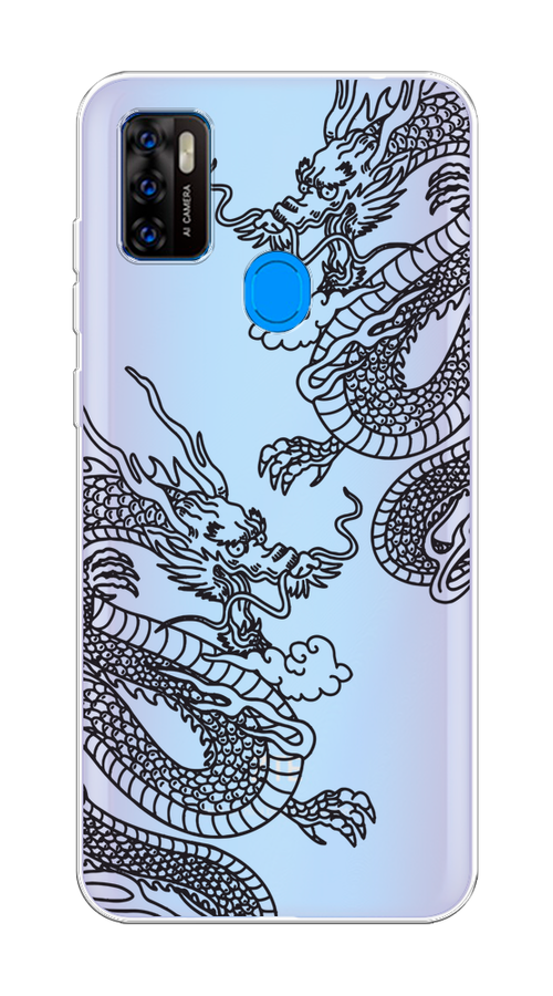

Чехол на ZTE Blade A7s 2020 "Два китайских дракона", Серый;черный, 133950-1