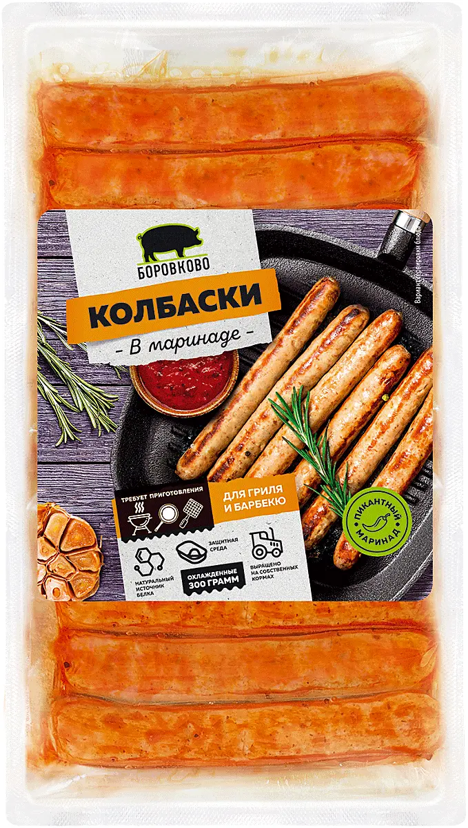 

Колбаски Боровково в маринаде, в вакууме, 300 г