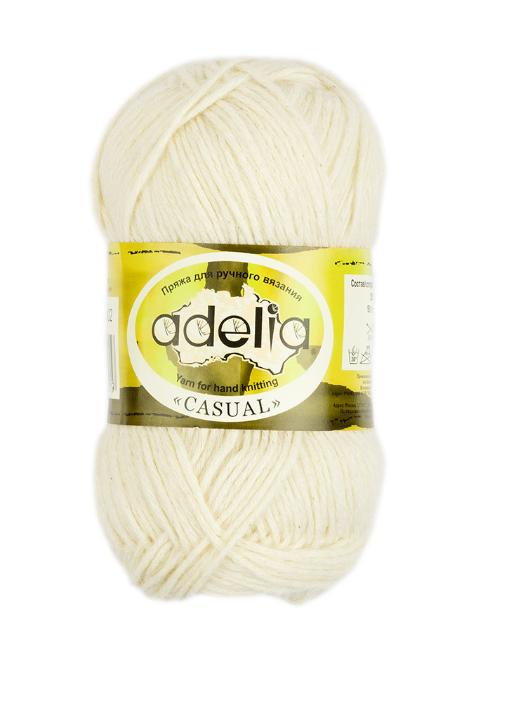 

Пряжа Adelia Casual №02 белый, Casual