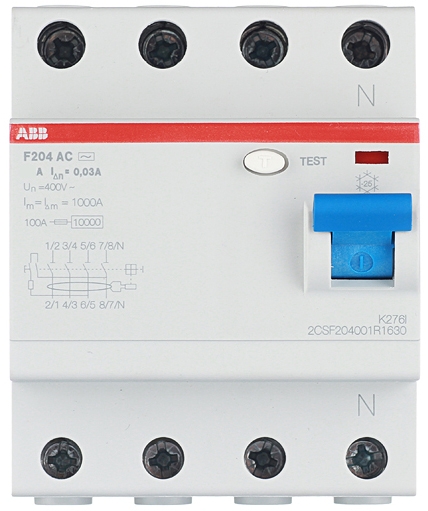 

ABB F204 устройство защитного отключения 4 полюса 25А хар-ка АС 300мА