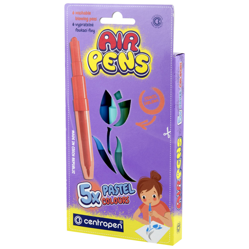 

Фломастеры Centropen AirPens Pastel, 5 цветов, Разноцветный, AirPens Pastel