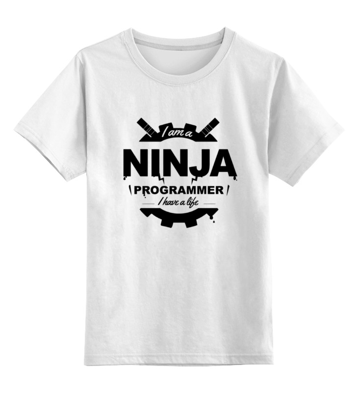 

Детская футболка Printio Ninja programmer цв.белый р.128, 0000000728986