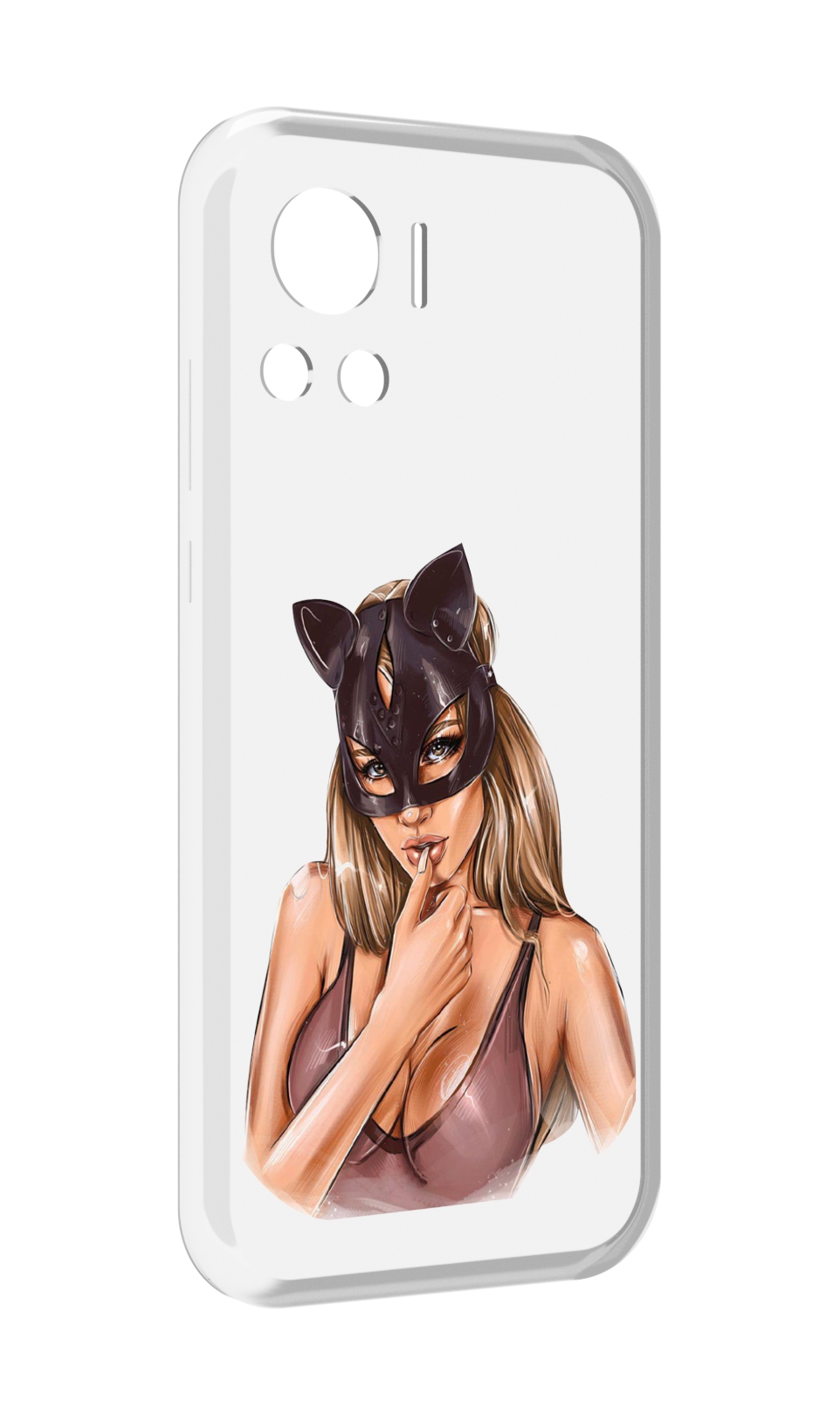 Чехол MyPads девушка-в-купальнике-с-маской-кошки женский для Motorola Edge 30 Ultra