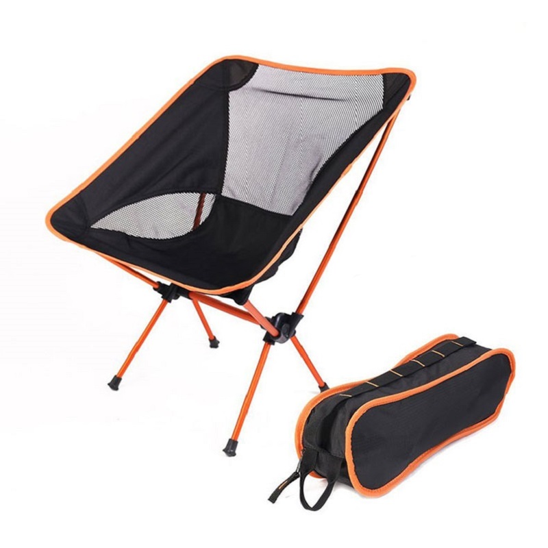 фото Туристический стул кресло шезлонг складной для дачи и кемпинга baziator tg0012 оранжевый