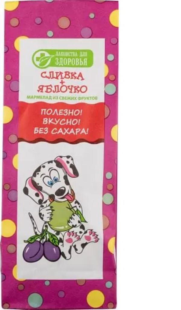 Мармелад желейный Лакомства для здоровья, сливка и яблочко, 105 г, 2 шт
