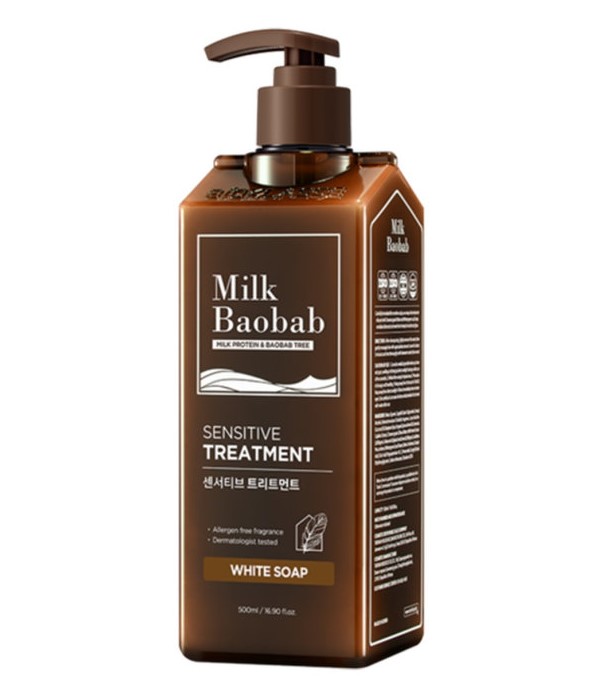 Купить Бальзам для волос, MilkBaobab sensitive treatment white soap 500 мл, MILK BAOBAB