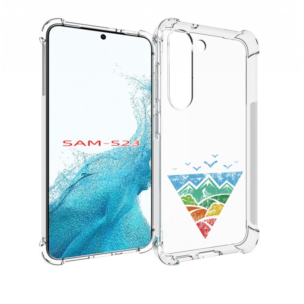 Чехол MyPads Лес земля море чайки для Samsung Galaxy S23
