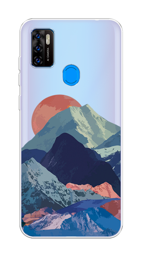 

Чехол на ZTE Blade A7s 2020 "Закат в снежных горах", Красный;серый;голубой, 133950-2