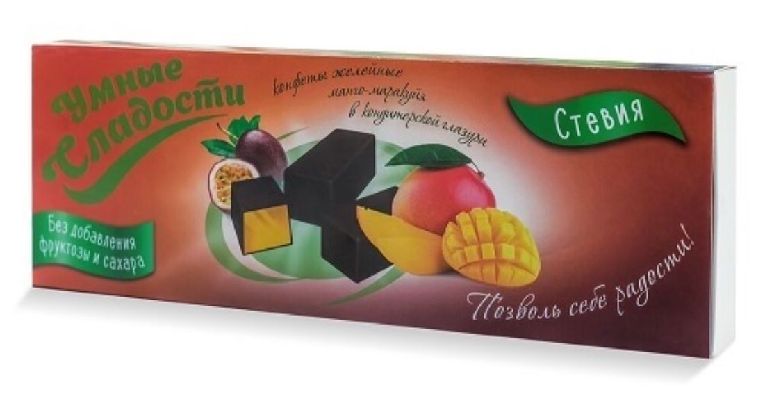 Конфеты Умные сладости желейные, манго-маракуйя в глазури, 105 г х 2 шт
