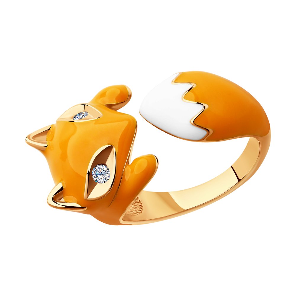 

Кольцо из серебра р.  SOKOLOV 93010511, фианит\эмаль, 93010511