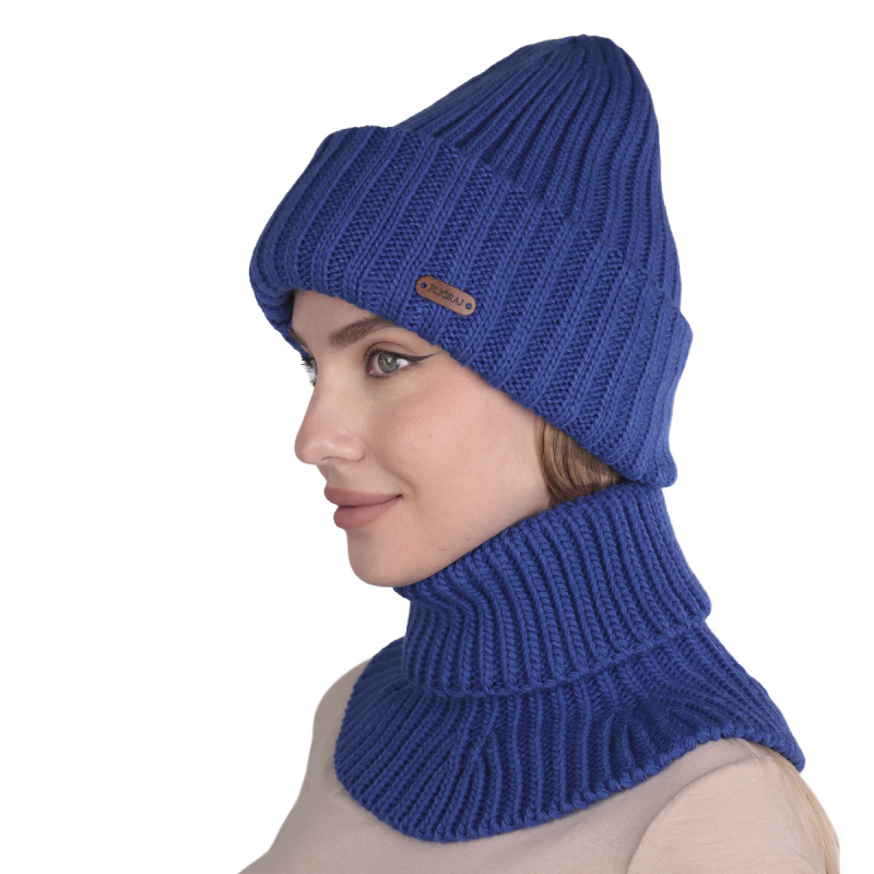 Комплект шапка и снуд женский Flioraj 4719/4716 ярко-синий