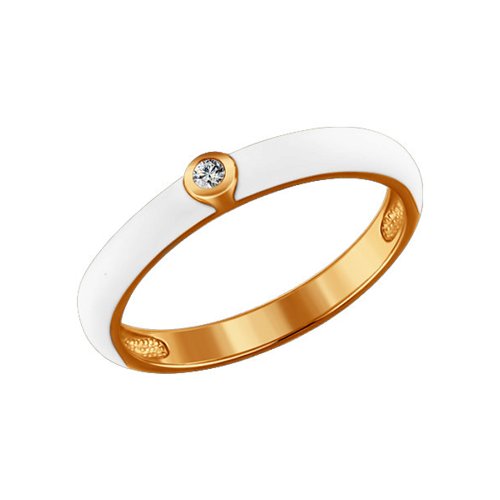 

Кольцо из серебра р.  SOKOLOV 93010324, фианит\эмаль, 93010324