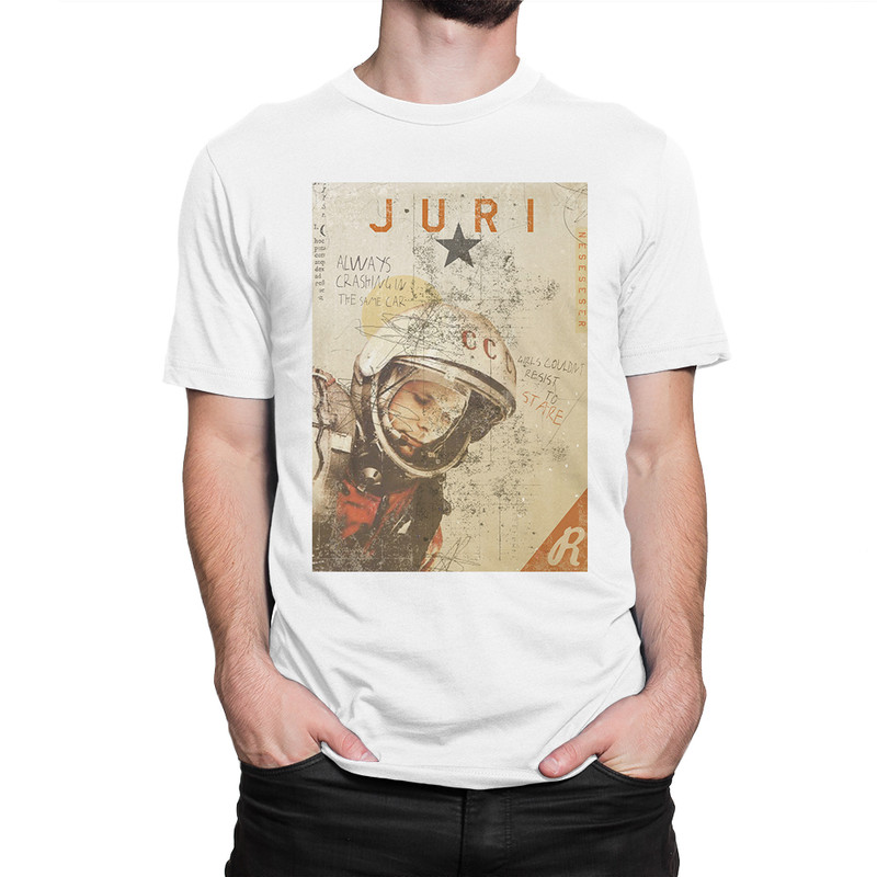 

Футболка мужская Dream Shirts Юрий Гагарин - Juri белая XL, Белый, Юрий Гагарин - Juri