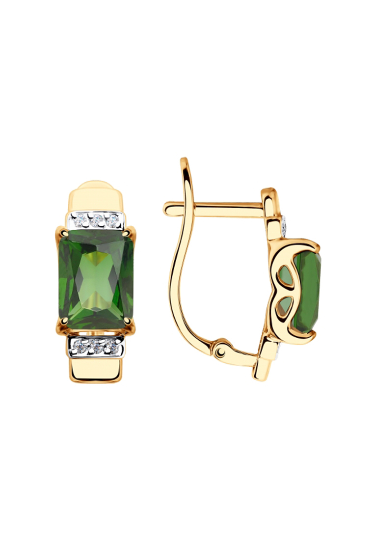 

Серьги из красного золота с ситаллом/фианитом SOKOLOV 725838, 725838_k