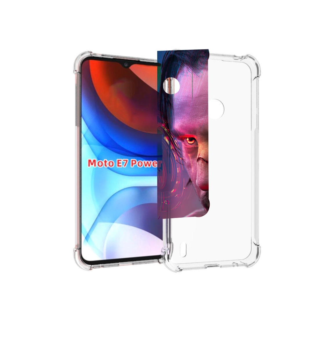 

Чехол MyPads cyberpunk 2077 Джонни Сильверхенд для Motorola Moto E7 Power, Прозрачный, Tocco