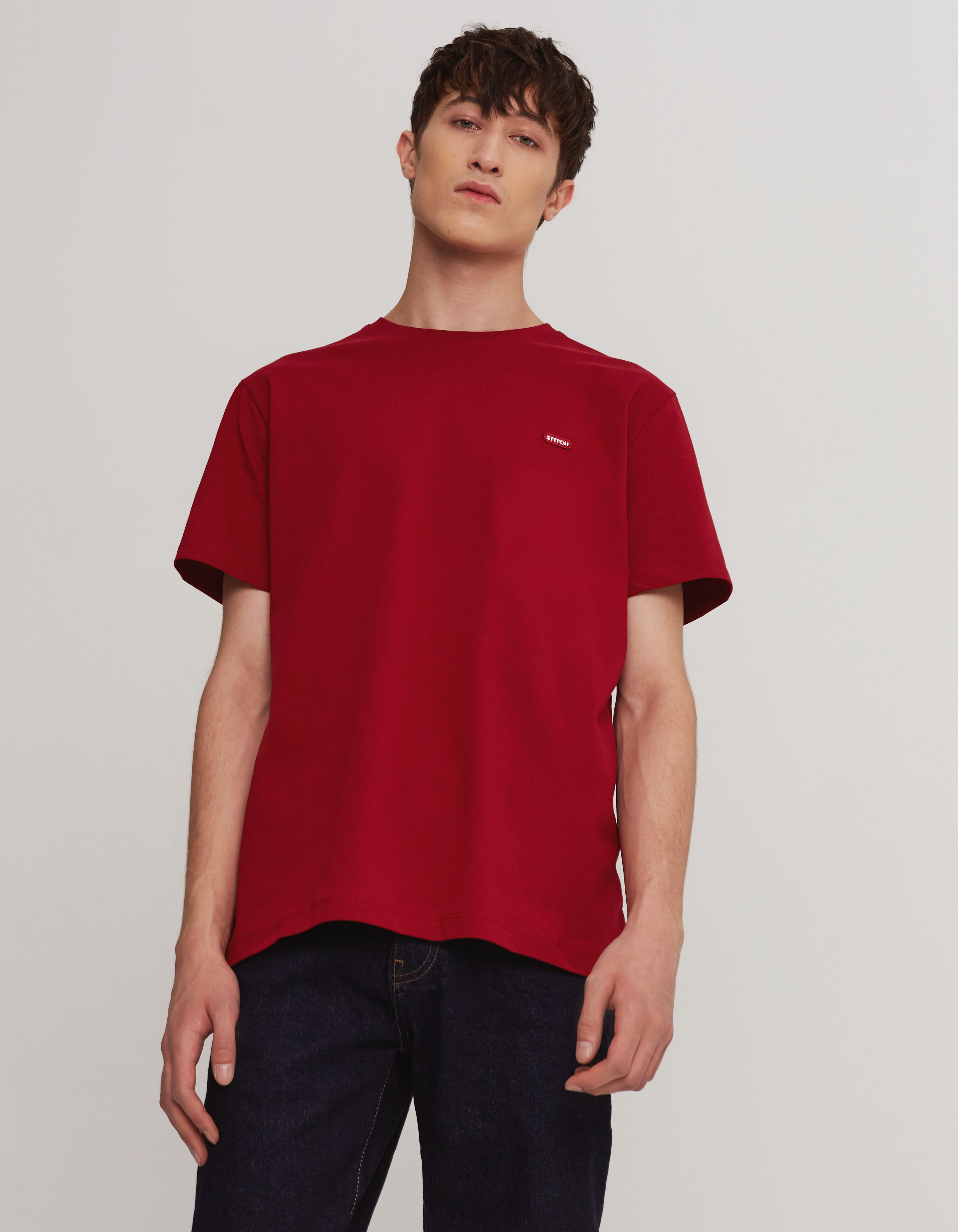 

Футболка мужская STITCH ST013 бордовая 2XL, Бордовый, ST013