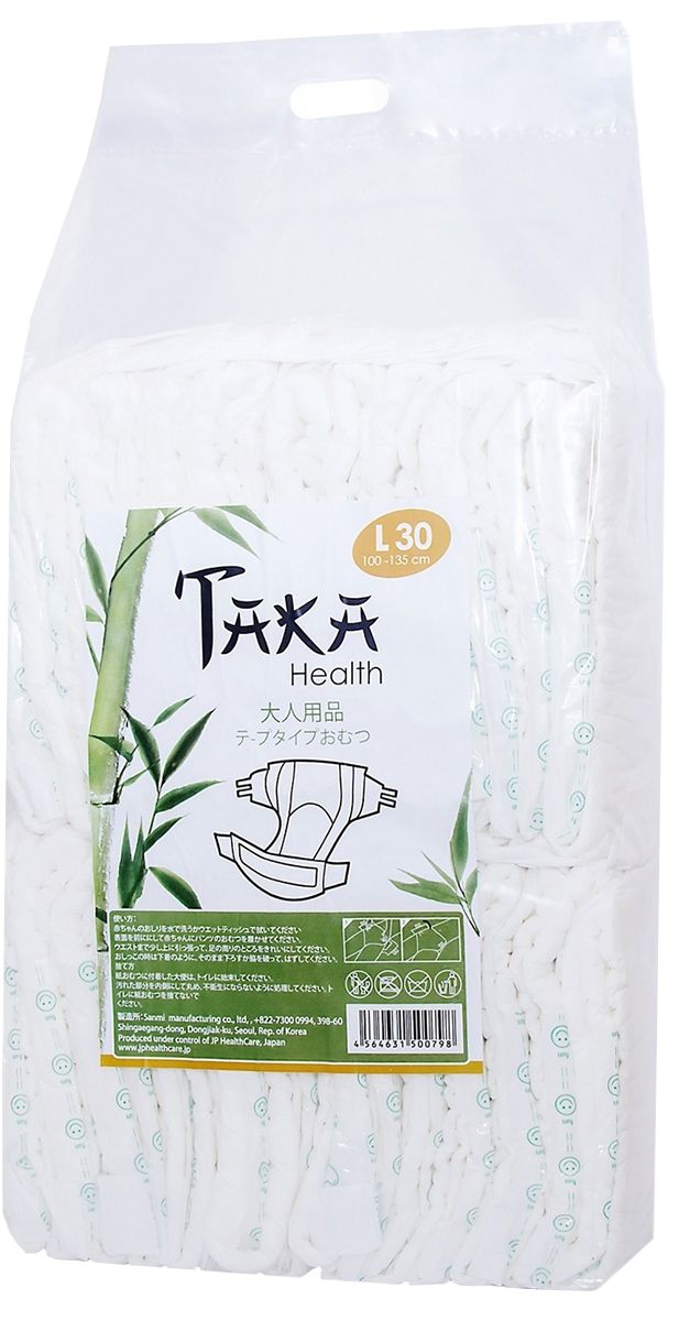 

Подгузники для взрослых ТАКА "ТАКА Health" размер L (100-135 см) 30 шт, ТАКА Health