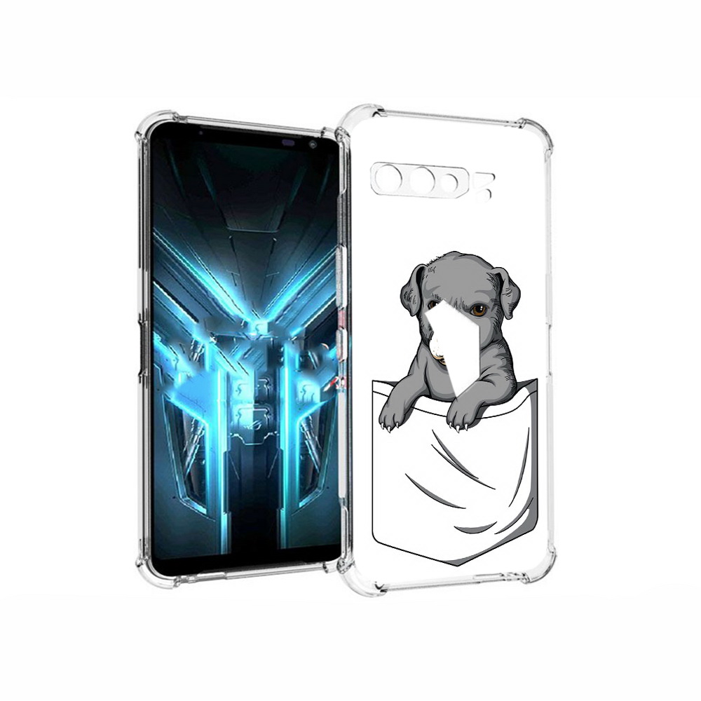 

Чехол MyPads Tocco для Asus ROG Phone 3 собачка в кармане, Прозрачный, Tocco