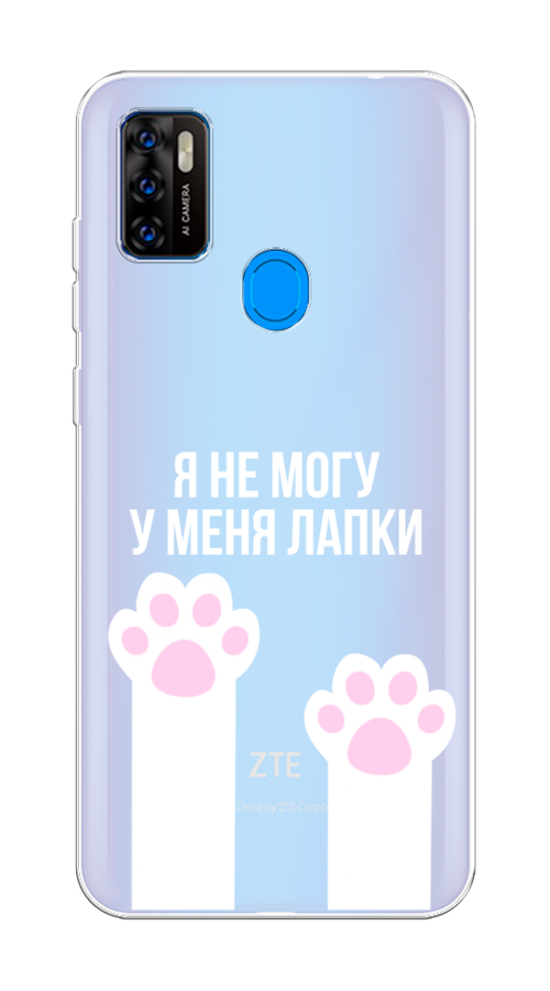 

Чехол на ZTE Blade A7s 2020 "У меня лапки", Белый;розовый, 133950-6