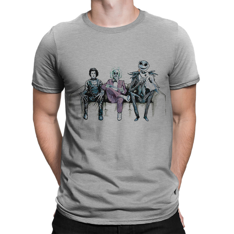 

Футболка мужская Dream Shirts Персонажи Тима Бертона серая L, Серый, Персонажи Тима Бертона